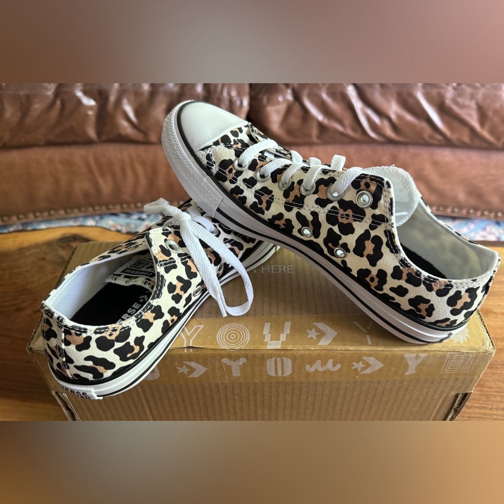 Converse By You Leopard Print Chuck Taylors size 8.5